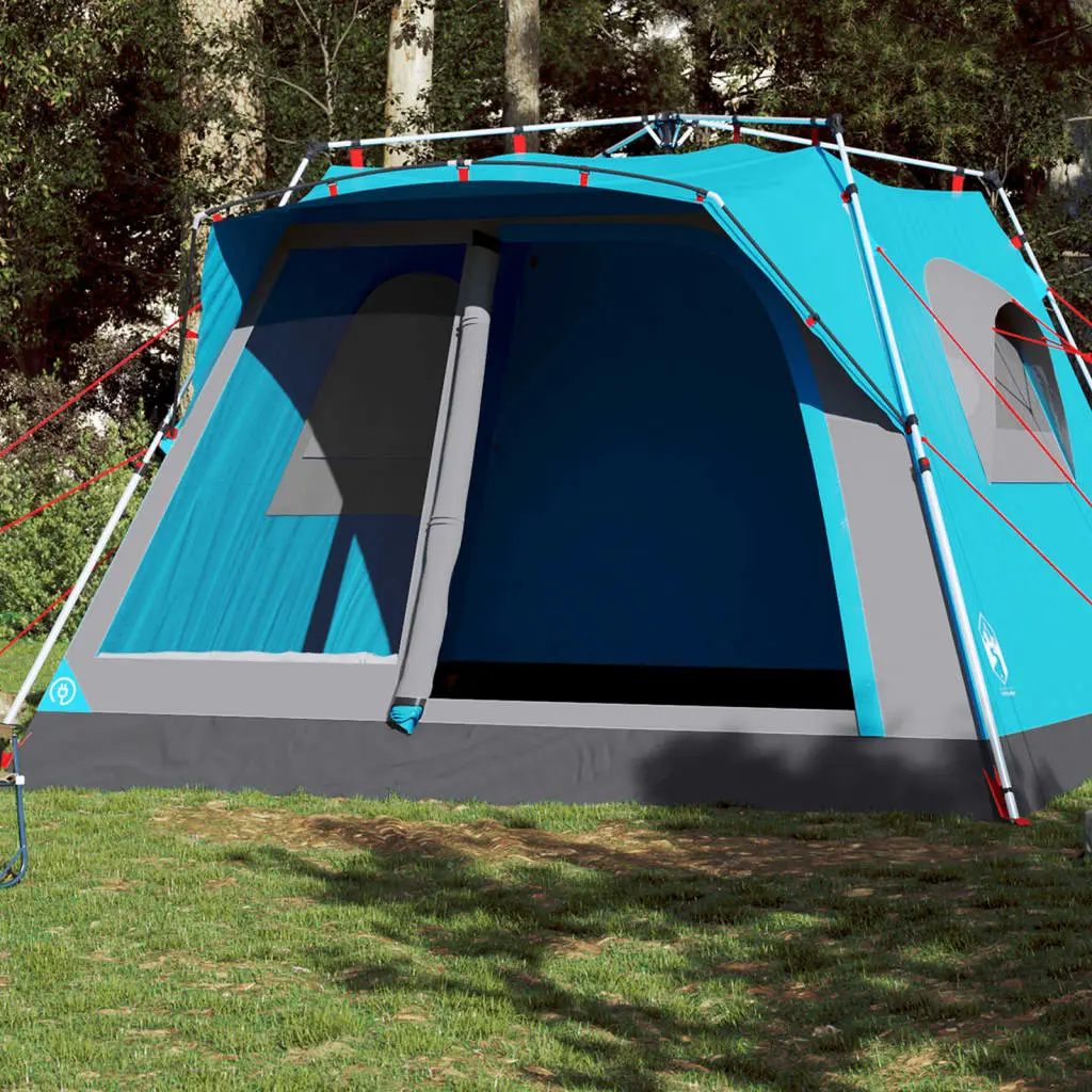 Tenda Familiare Cabina 7 Persone Blu a Rilascio Rapido