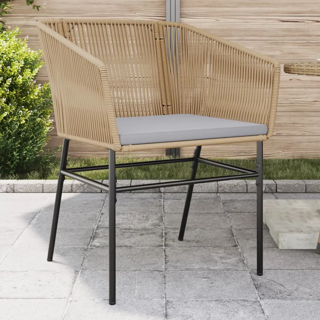 Sedie da Giardino 2pz con Cuscini Marrone in Polyrattan