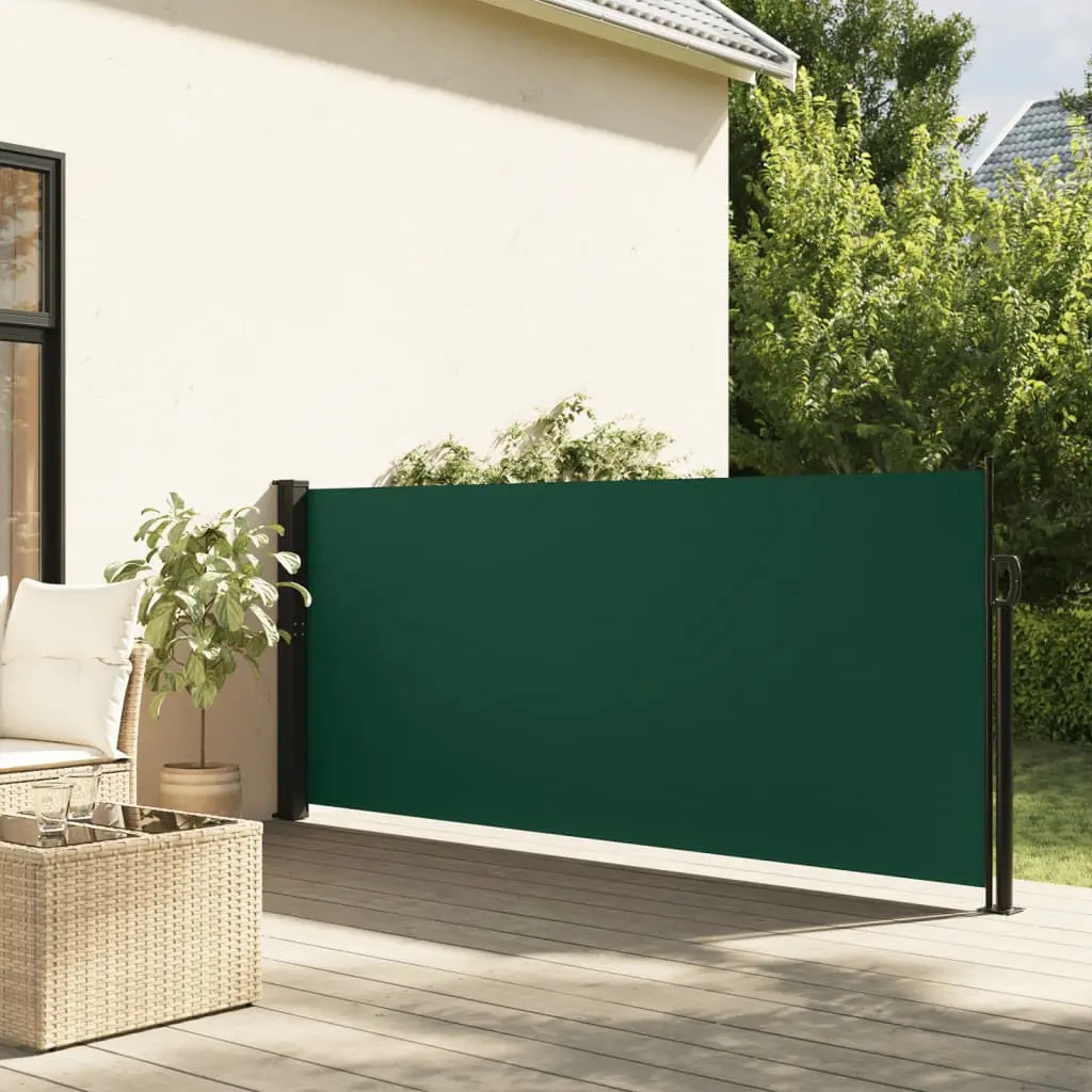 Tenda da Sole Laterale Retrattile Verde Scuro 140x500 cm