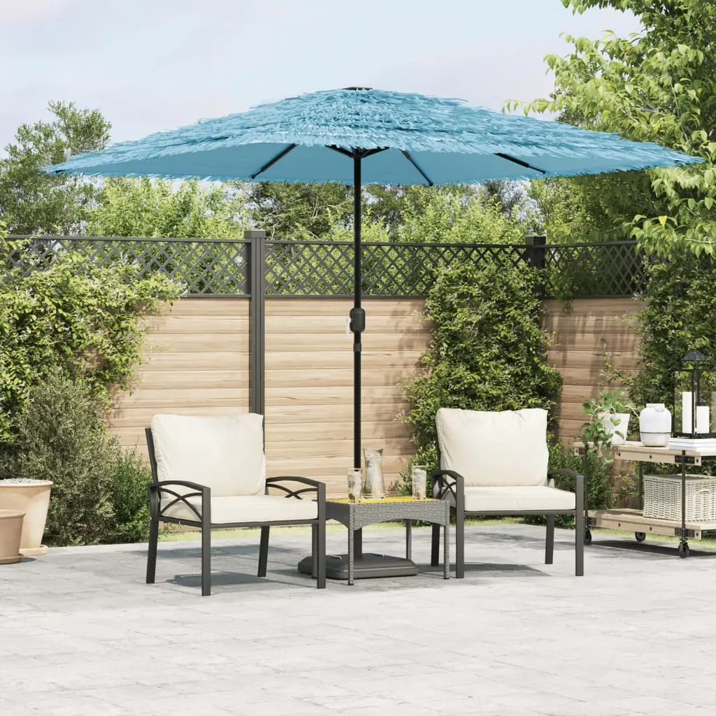 Ombrellone Giardino con Palo in Acciaio Blu 248x248x248 cm