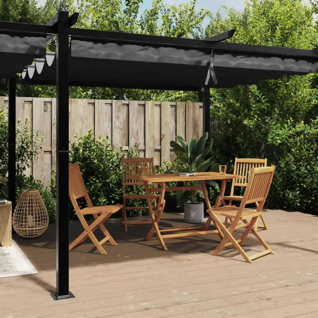 Gazebo Giardino con Tetto Retrattile Antracite 3x6 m Alluminio