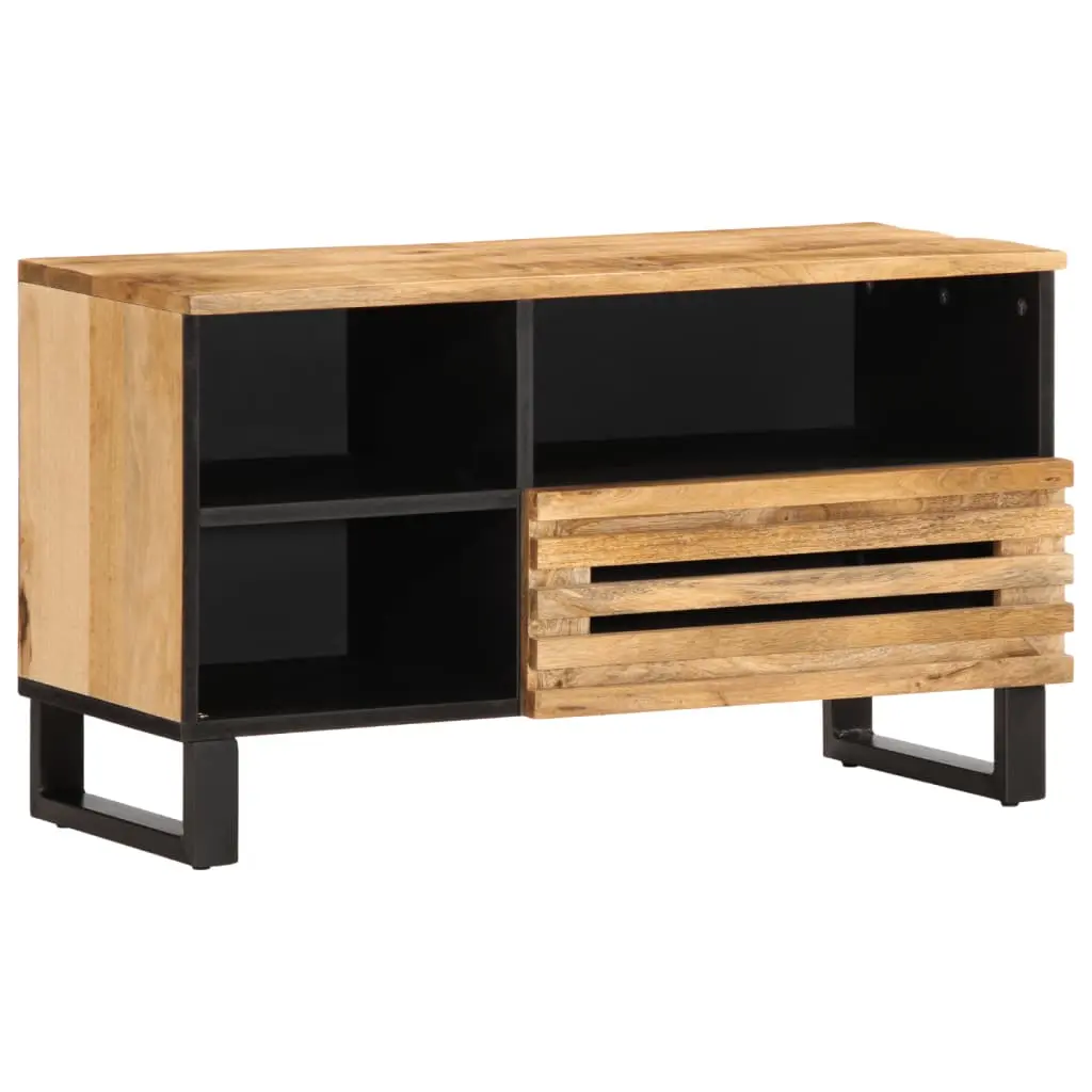 Mobile Porta TV 80x34x46 cm in Legno Massello di Mango Grezzo