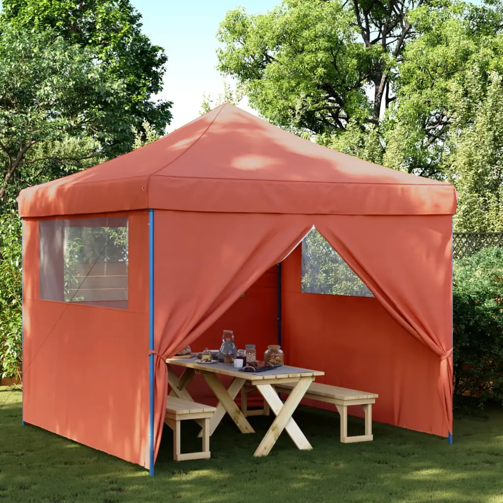 Tendone per Feste Pieghevole Pop-Up con 4 Pareti Terracotta