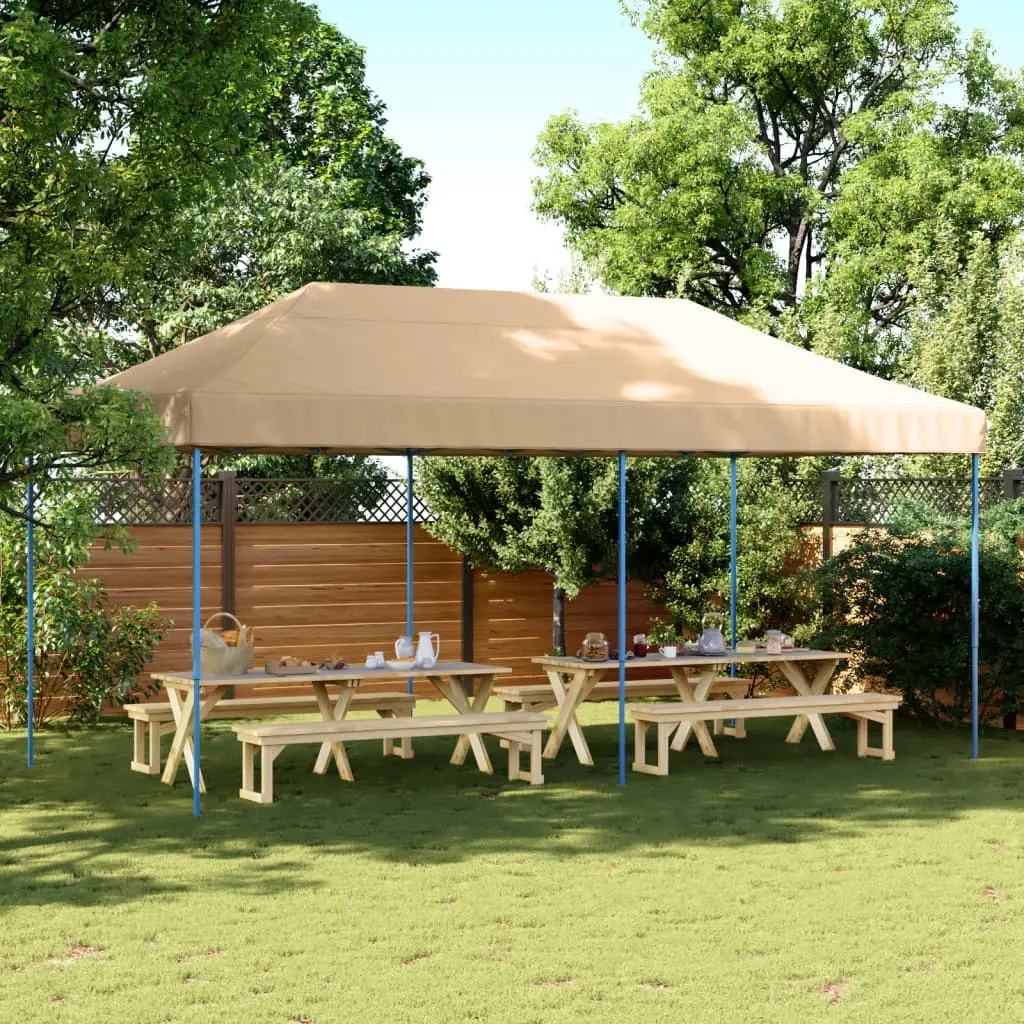 Tenda da Festa Pieghevole Pop-Up Beige 580x292x315 cm