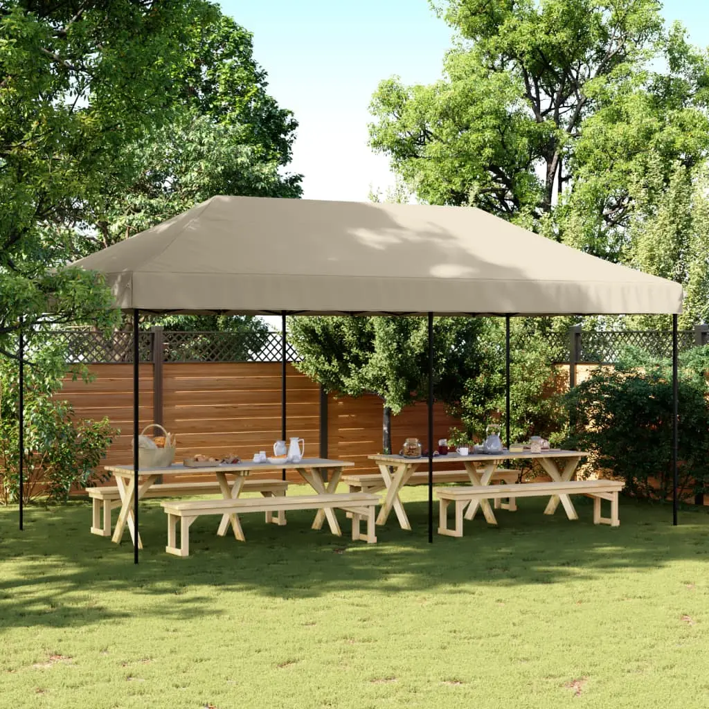 Tenda da Festa Pieghevole Pop-Up Tortora 580x292x315 cm