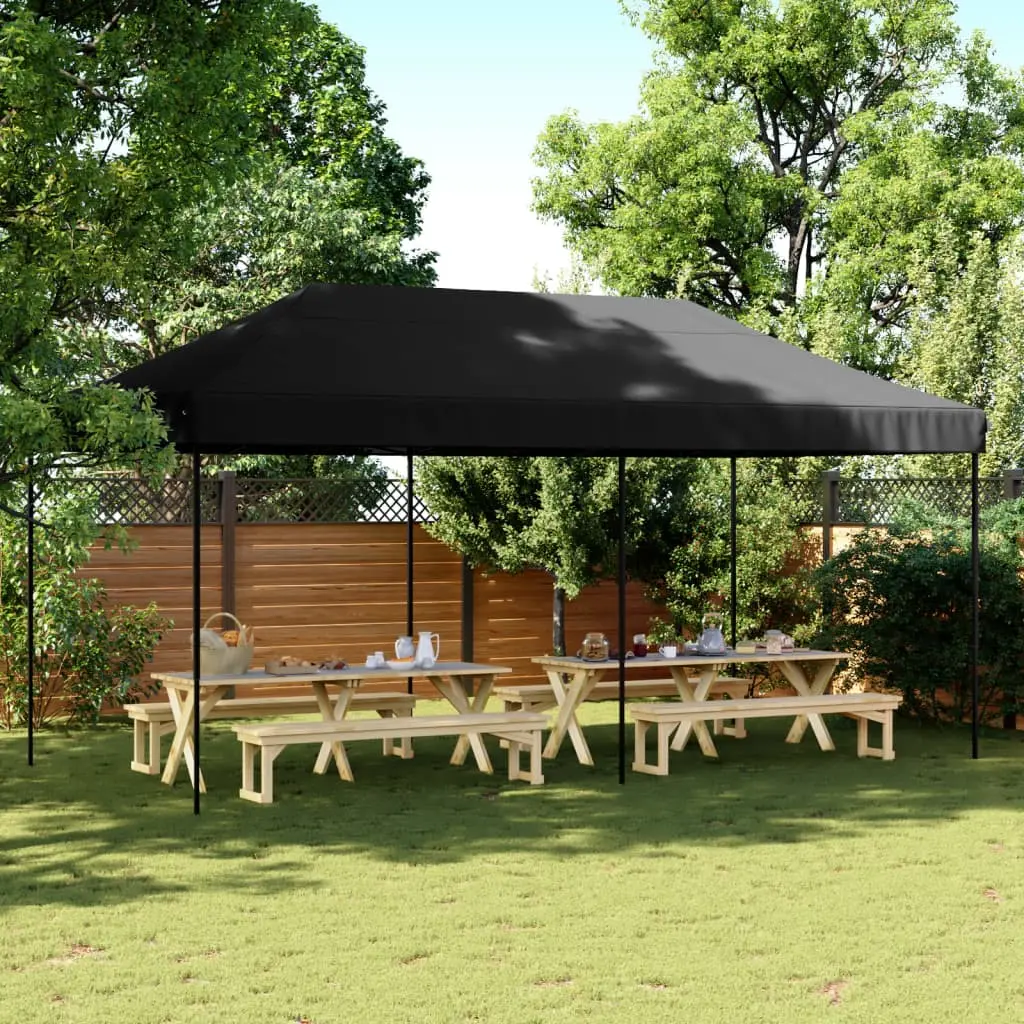 Tenda da Festa Pieghevole Pop-Up Nero 580x292x315 cm