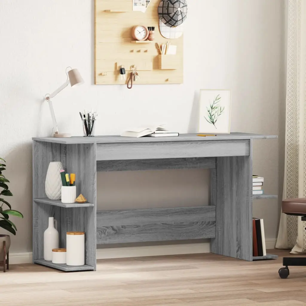 Scrivania Grigio Sonoma 140x50x75 cm in Legno Multistrato