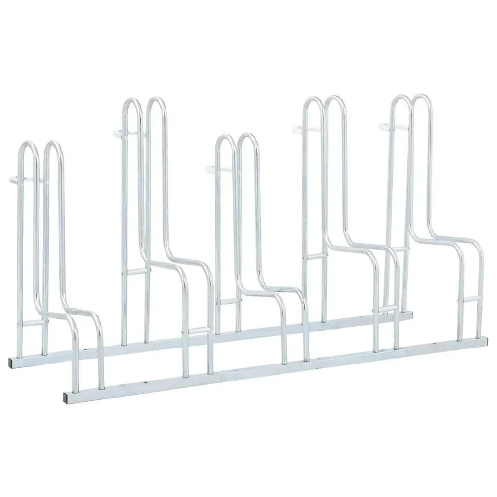 Supporto per 5 Bici da Pavimento Autoportante Acciaio Zincato