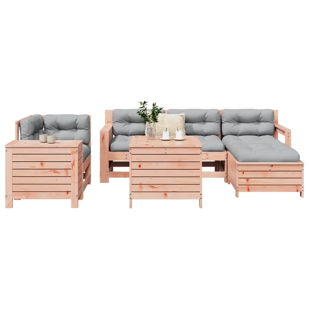 Set Divani da Giardino 7 pz in Legno Massello Abete Douglas