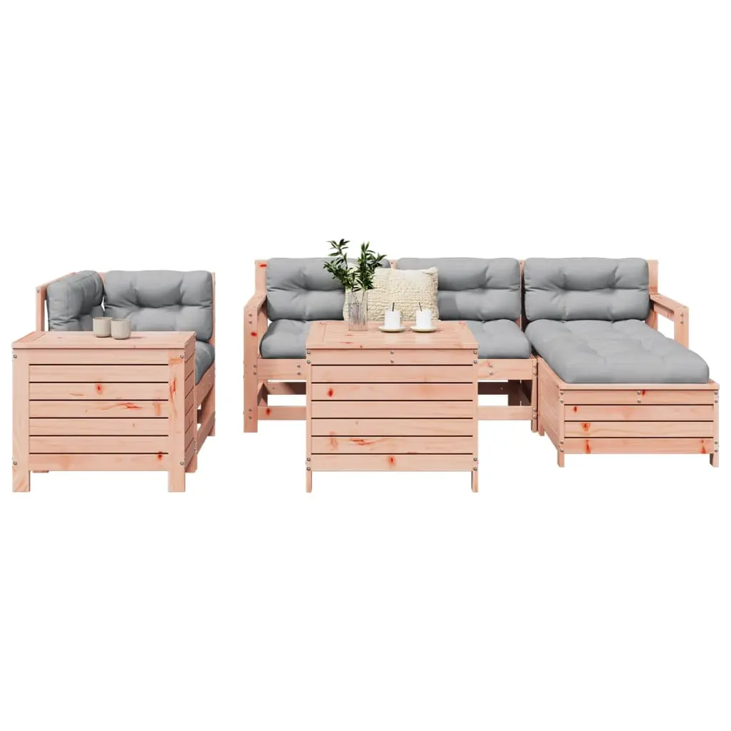 Set Divani da Giardino 7 pz in Legno Massello Abete Douglas