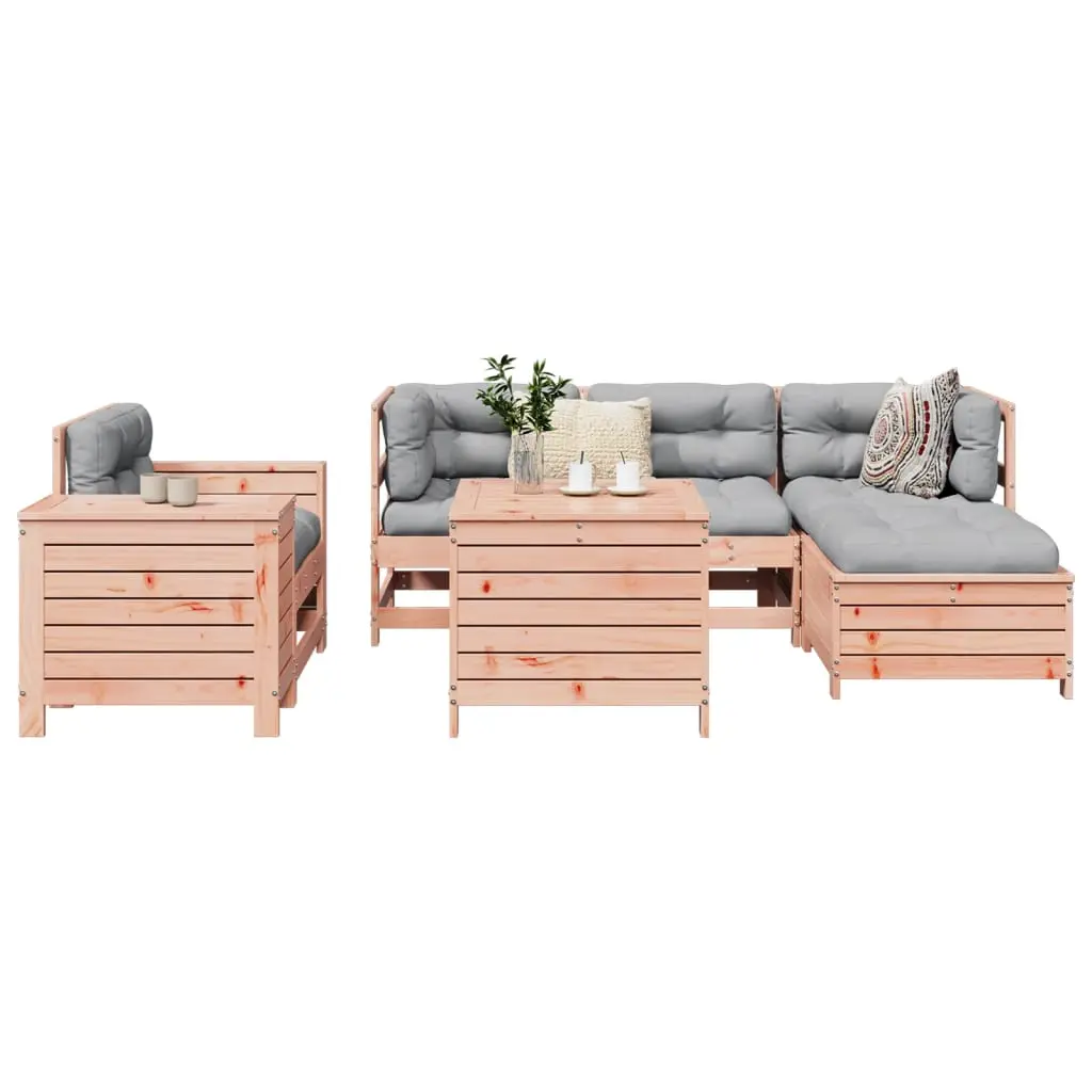 Set Divani da Giardino 7 pz in Legno Massello Abete Douglas