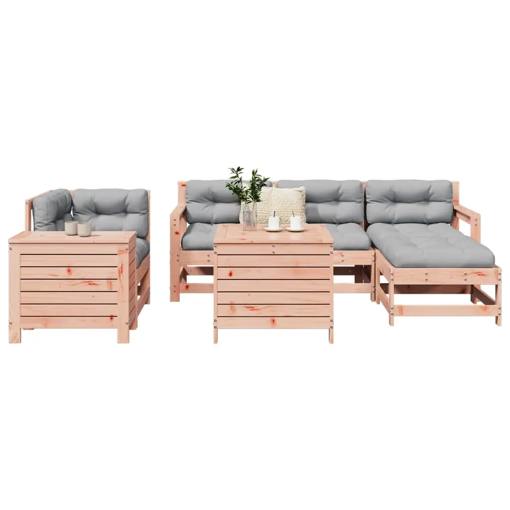 Set Divani da Giardino 7 pz in Legno Massello Abete Douglas