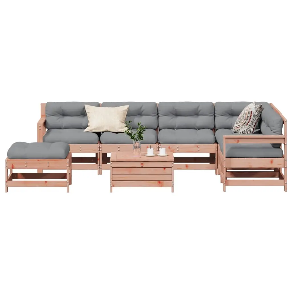 Set Divani Giardino 8 pz con Cuscini Legno Massello di Douglas