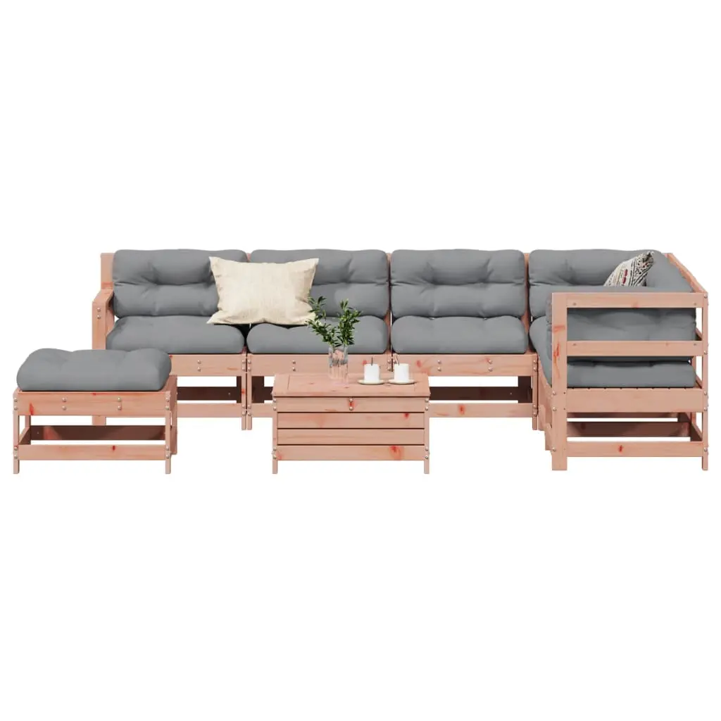 Set Divani Giardino 8 pz con Cuscini Legno Massello di Douglas