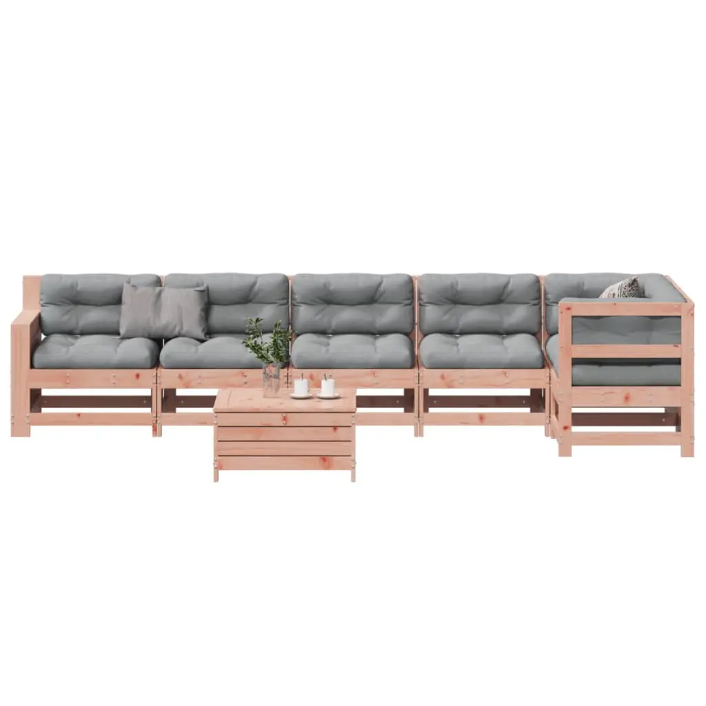 Set Divani Giardino 7 pz con Cuscini Legno Massello di Douglas