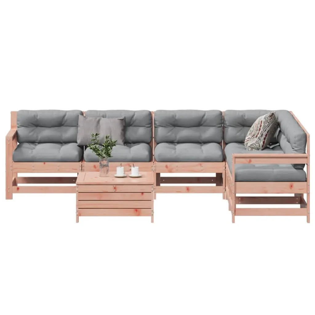 Set Divani Giardino 7 pz con Cuscini Legno Massello di Douglas