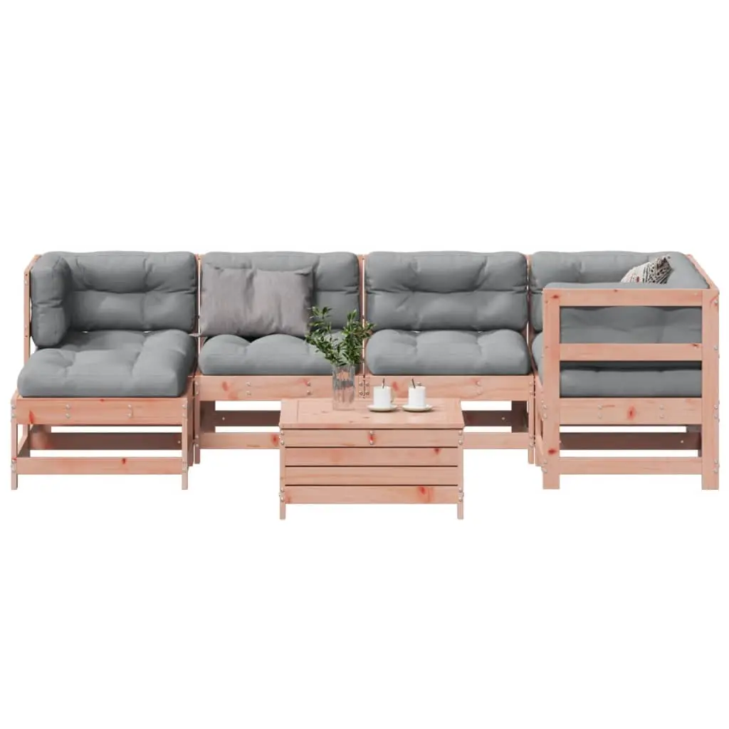 Set Divani Giardino 7 pz con Cuscini Legno Massello di Douglas