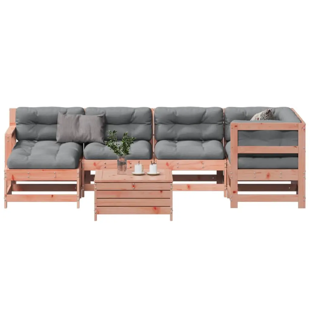 Set Divani Giardino 7 pz con Cuscini Legno Massello di Douglas