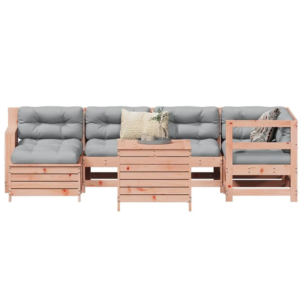 Set Divani da Giardino 7 pz in Legno Massello Abete Douglas