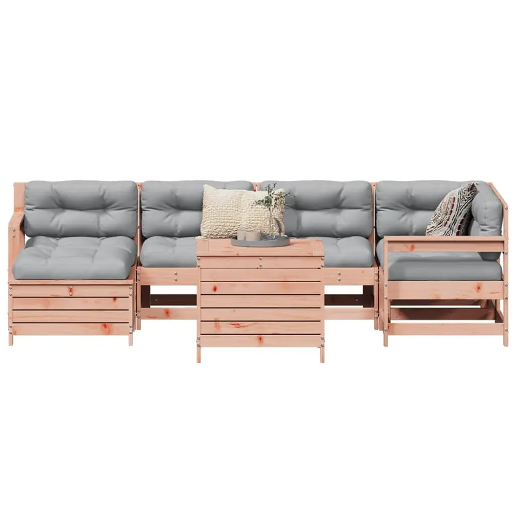 Set Divani da Giardino 7 pz in Legno Massello Abete Douglas