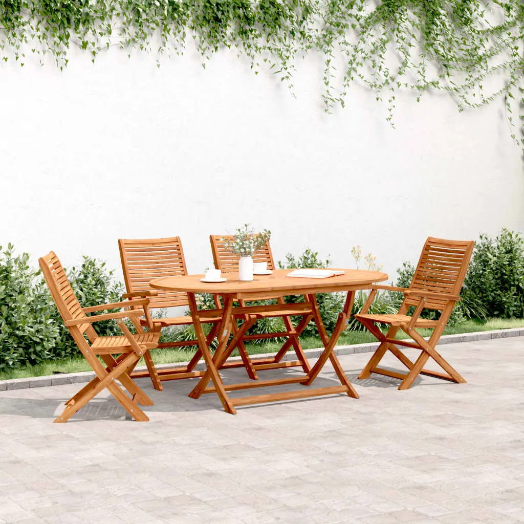 Sedie Giardino Pieghevoli 4 pz 57x66x95cm Legno Massello Acacia