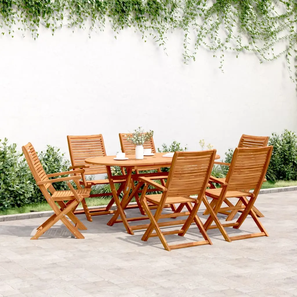 Sedie Giardino Pieghevoli 6 pz 57x66x95cm Legno Massello Acacia