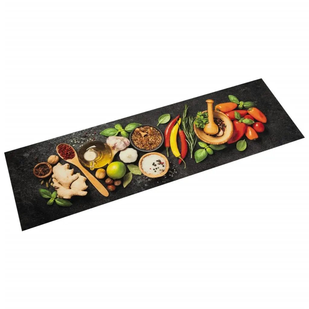 Tappeto da Cucina Lavabile Spezie 45x150 cm Velluto