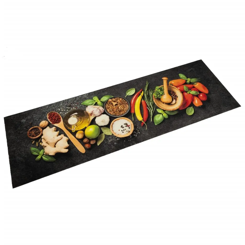 Tappeto da Cucina Lavabile Spezie 60x180 cm Velluto