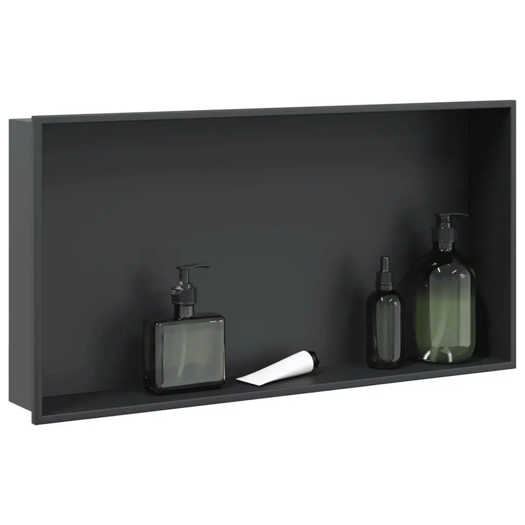 Nicchia per Doccia Nero Opaco 62x32x9cm in Acciaio Inox