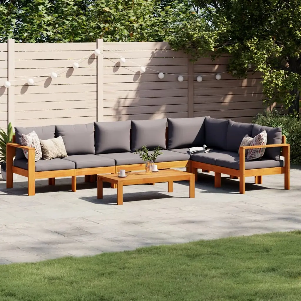 Set Divano da Giardino 5 pz con Cuscini Legno Massello Acacia