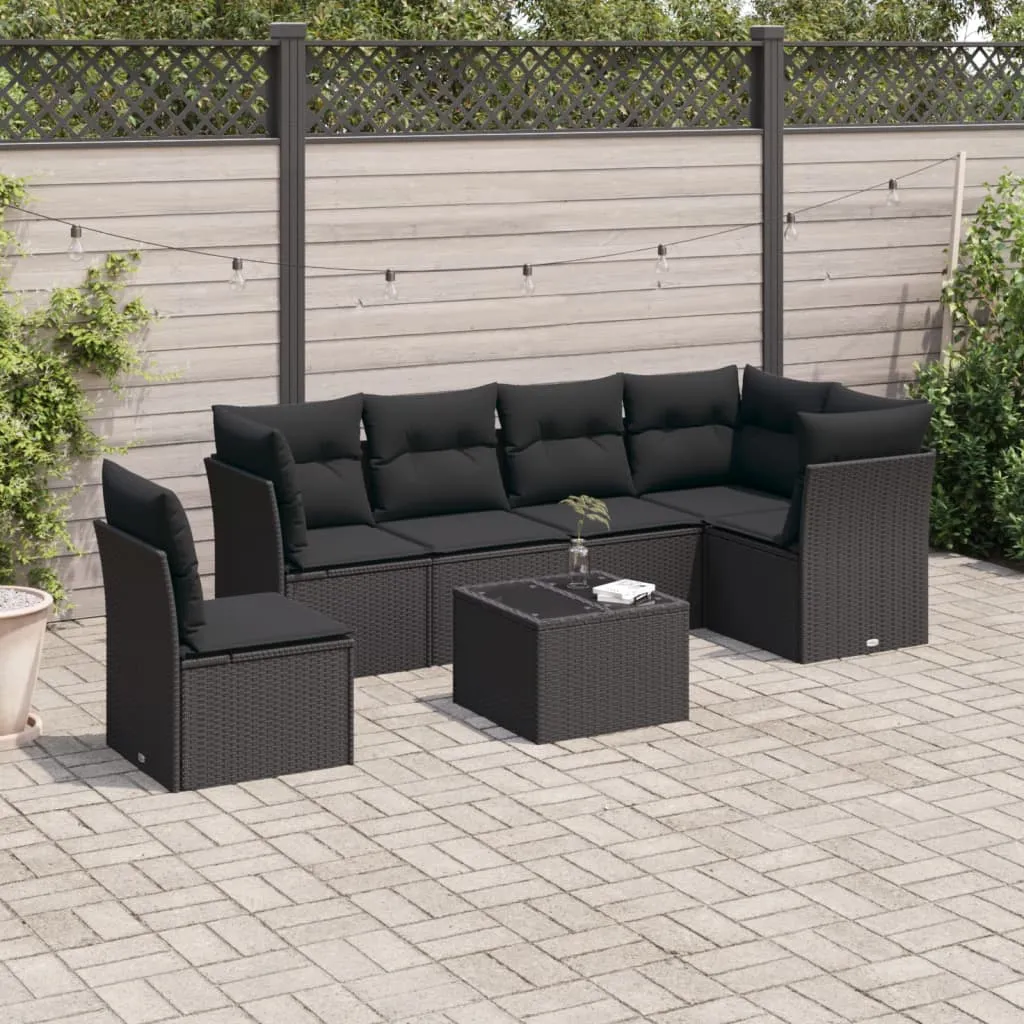 vidaXL Set Divani da Giardino 6 pz con Cuscini Marrone in Polyrattan