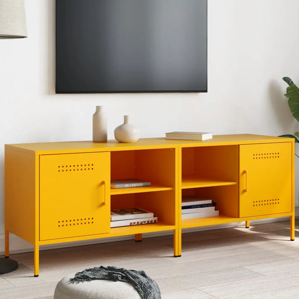 Mobili TV 2 pz Giallo Senape 68x39x50,5 cm in Acciaio