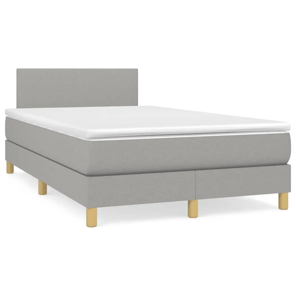 Letto a Molle Materasso e LED Grigio Chiaro 120x190 cm Tessuto