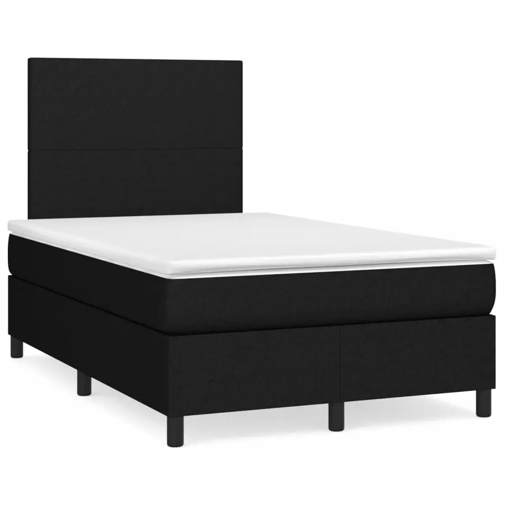 Letto a Molle con Materasso e LED Nero 120x190 cm in Tessuto