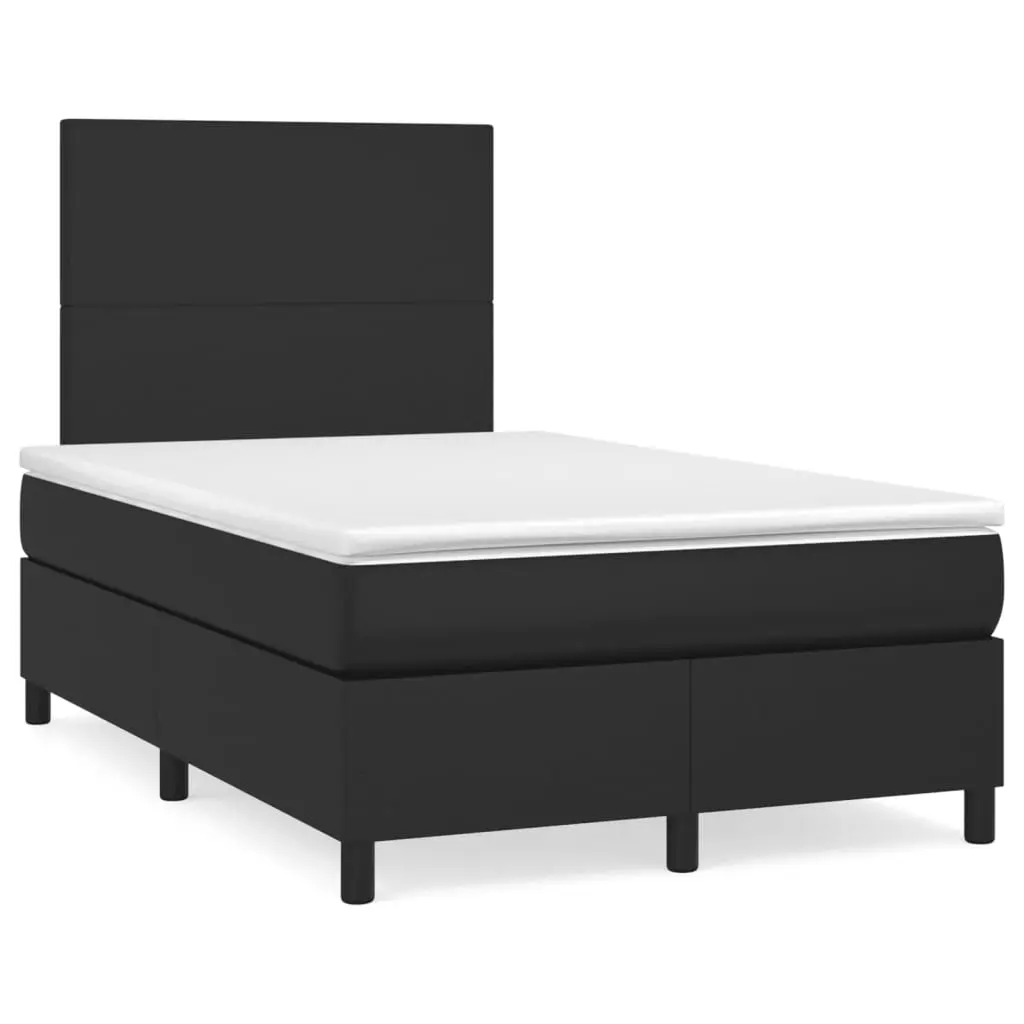 Letto a Molle con Materasso e LED Nero 120x190 cm in Similpelle