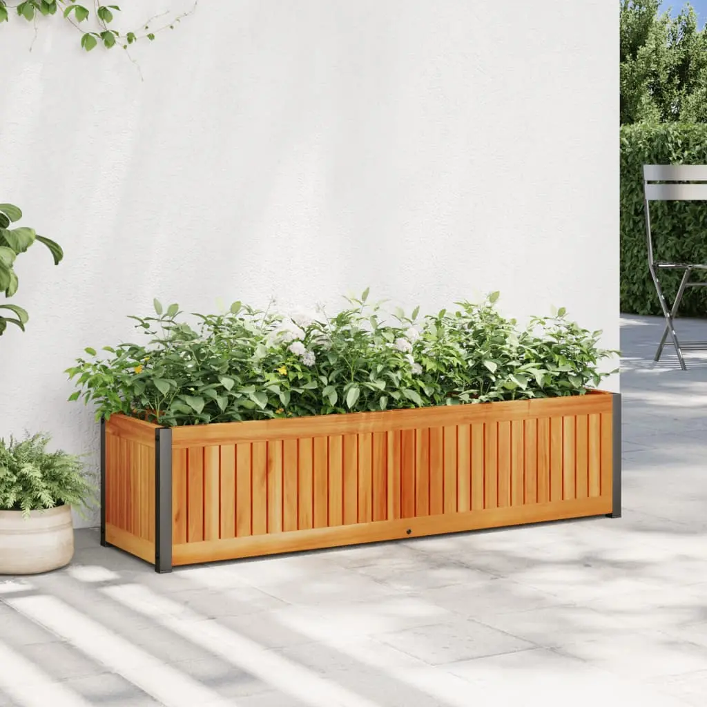 Fioriera da Giardino 110x30x27,5 cm in Legno Massello di Acacia