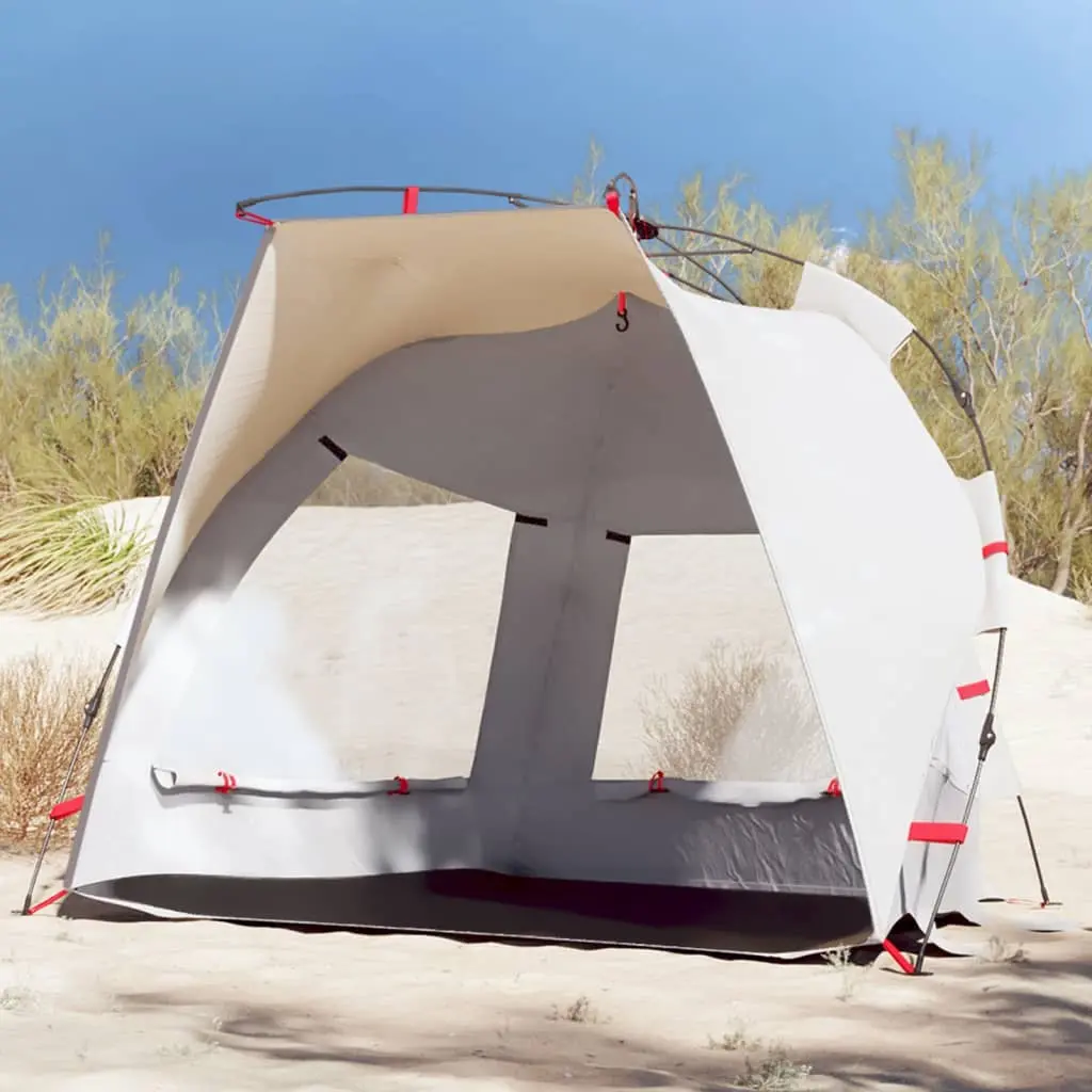 Tenda da Spiaggia 2 Persone Grigio Rilascio Rapido Impermeabile