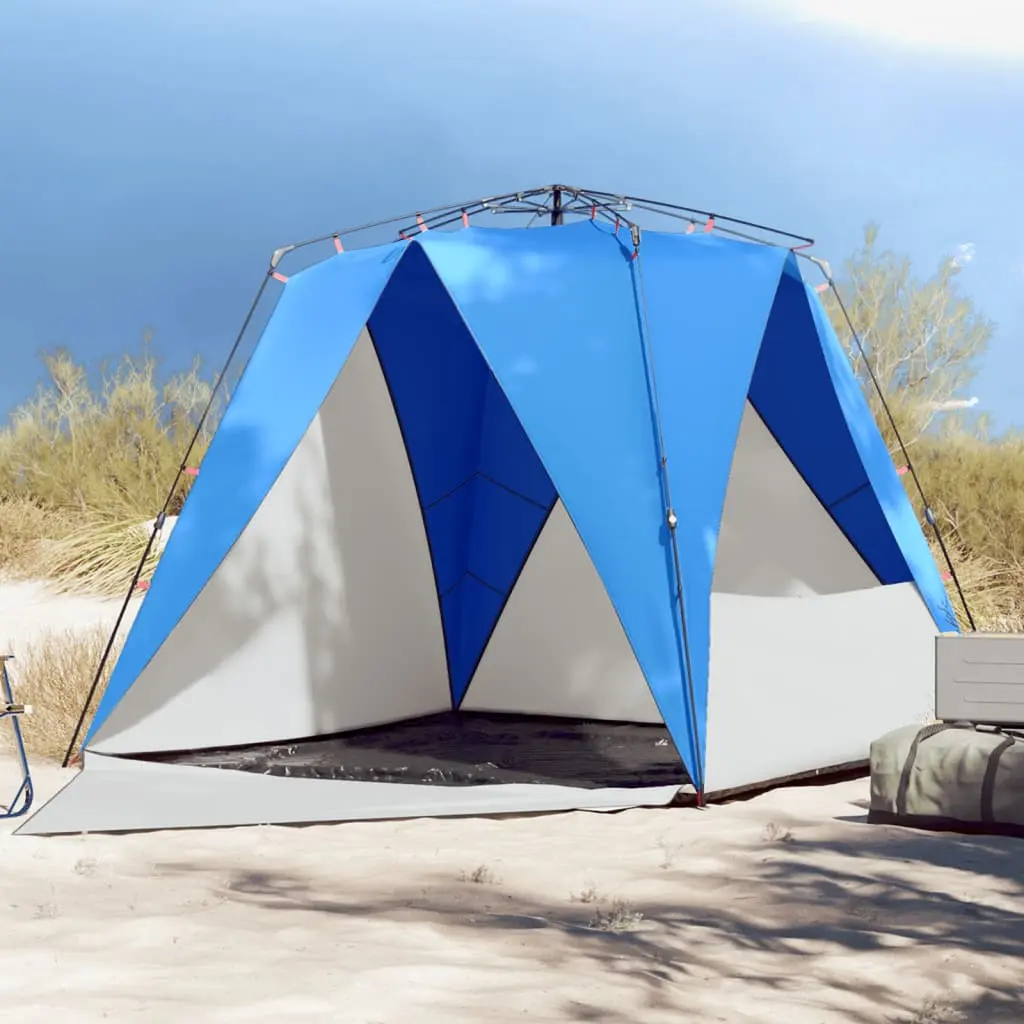 Tenda da Spiaggia 4Persone Azzurro Rilascio Rapido Impermeabile