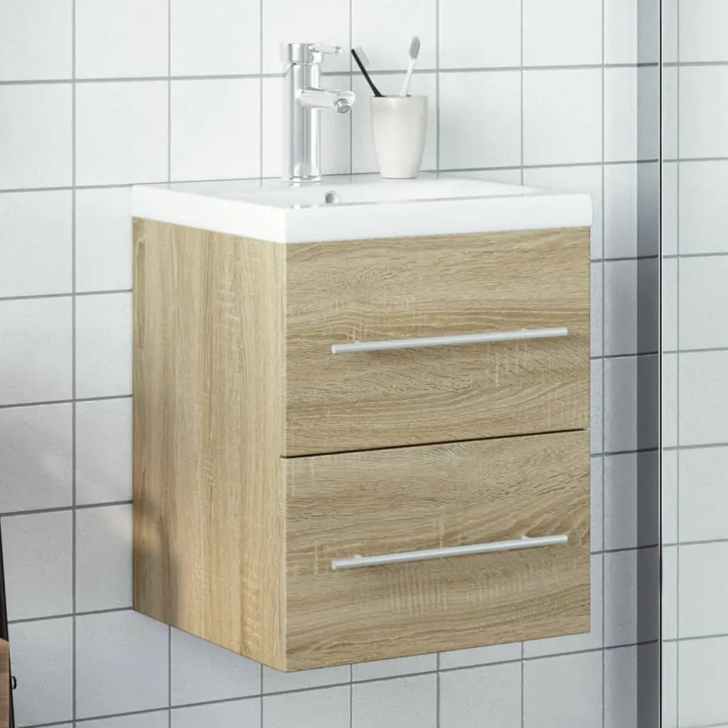 Mobile da Bagno con Lavabo Integrato Rovere Sonoma