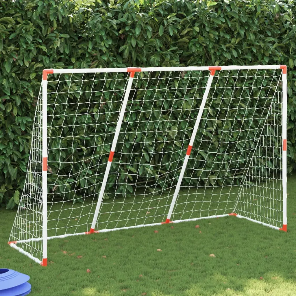 Porte Calcio Bambini con Palloni 2 in 1 Bianche 184x64x124 cm