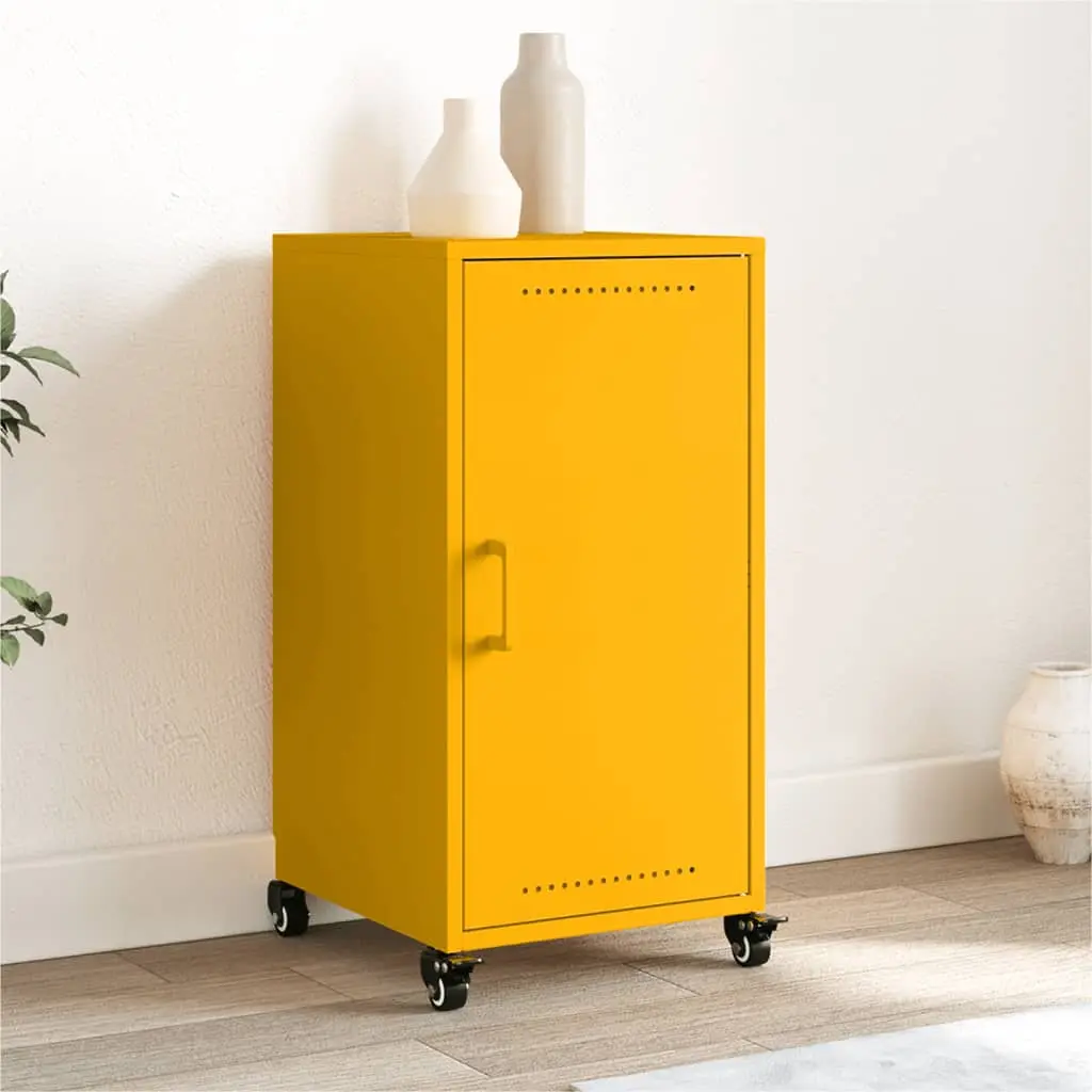 Credenza Giallo Antracite 36x39x72 cm Acciaio Laminato a Freddo