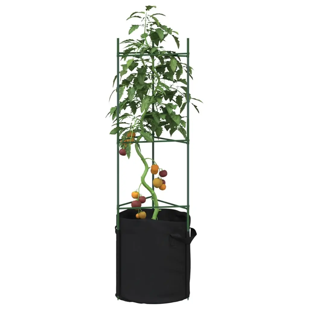 Sostegno Pomodori con Sacchetto Piante 2pz 116 cm Acciaio e PP