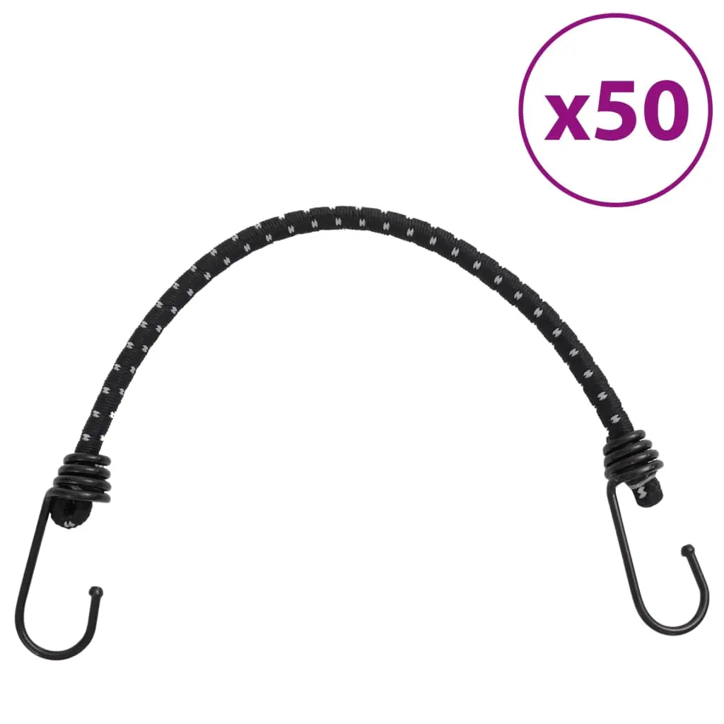 Corde Elastiche con Strisce Riflettenti e Ganci 50 pz 38 cm