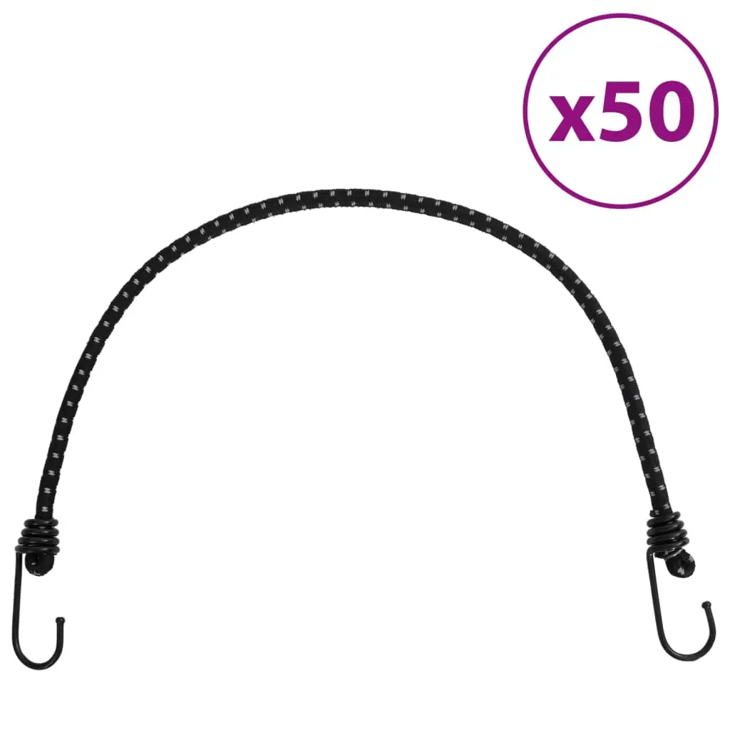 Corde Elastiche con Strisce Riflettenti e Ganci 50 pz 59 cm