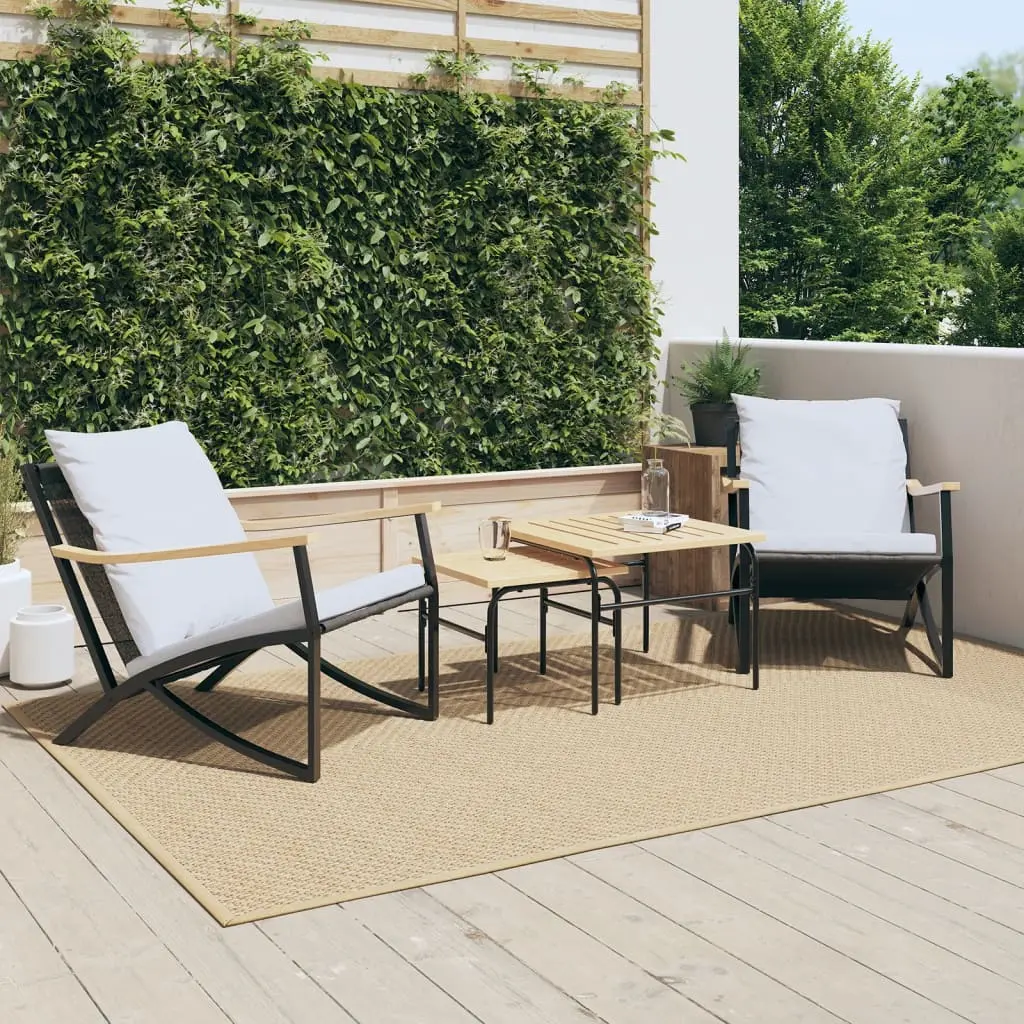 Set Mobili da Balcone 4 pz con Cuscini Nero in Acciaio