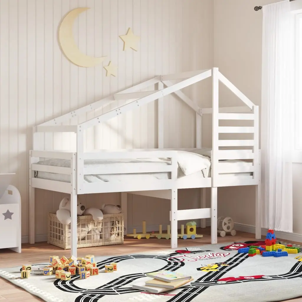 Tetto per Letto Bambini Bianco 198x87x113cm Legno Massello Pino