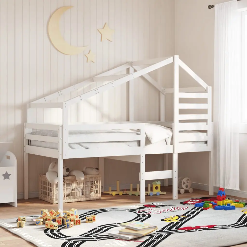 Tetto per Letto Bambini Bianco 188x82x113cm Legno Massello Pino