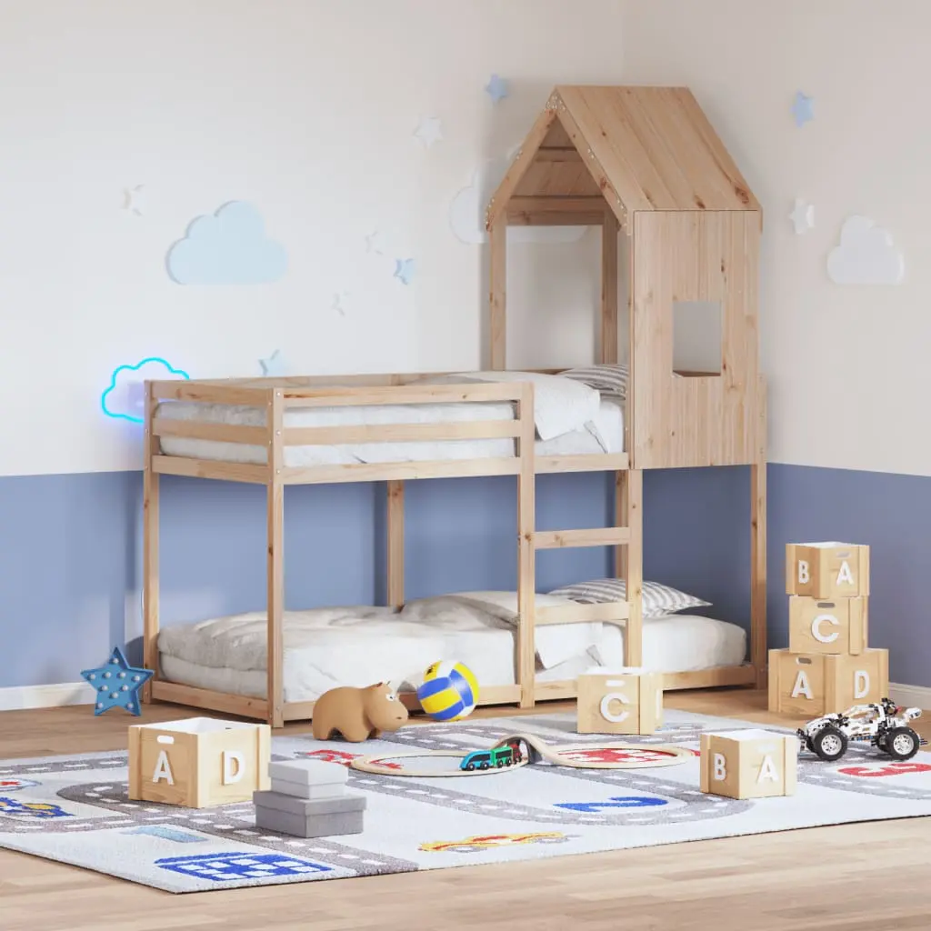 Tetto per Letto Bambini 60x89x134,5cm in Legno Massello di Pino