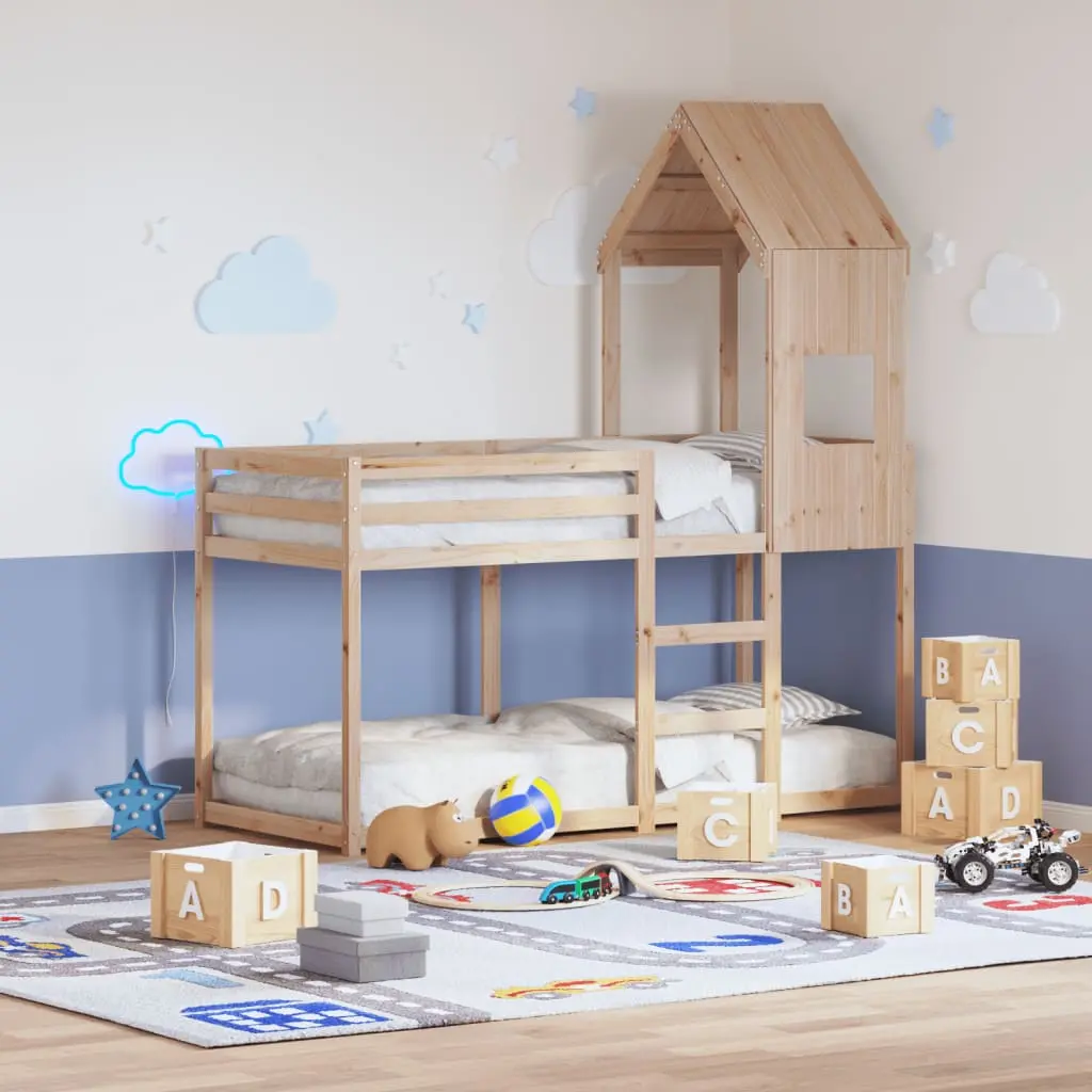 Tetto per Letto Bambini 55x99x139,5cm in Legno Massello di Pino