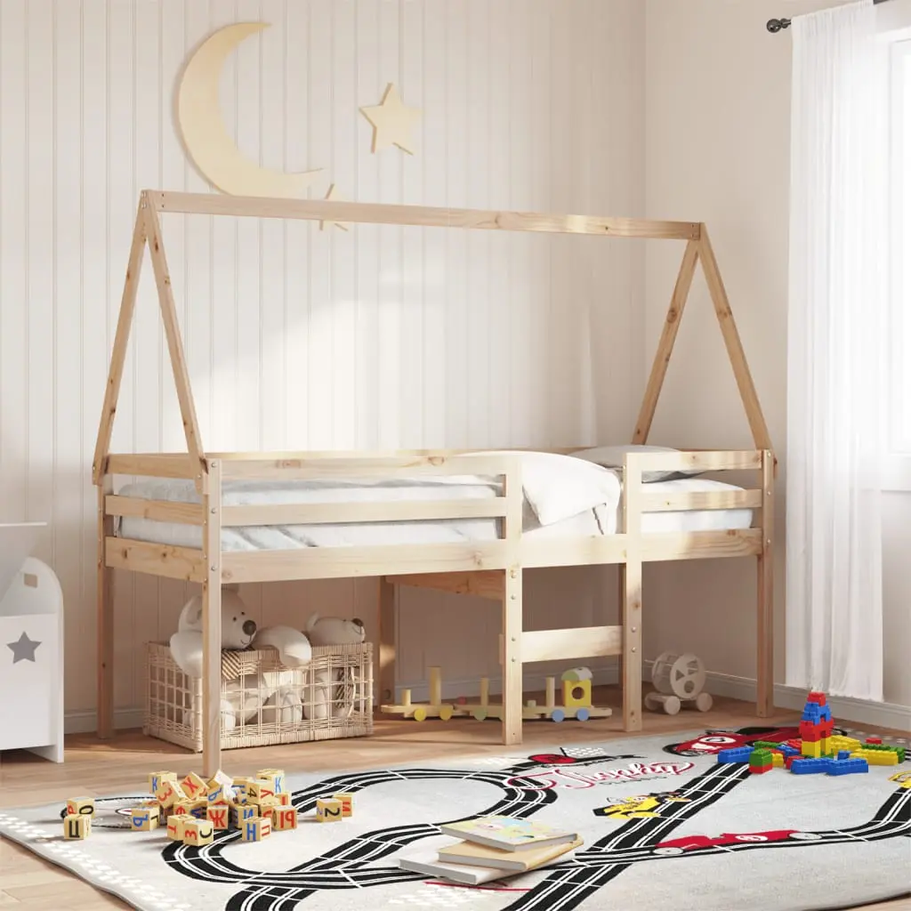 Tetto per Letto Bambini 209x95,5x88 cm Legno Massello di Pino